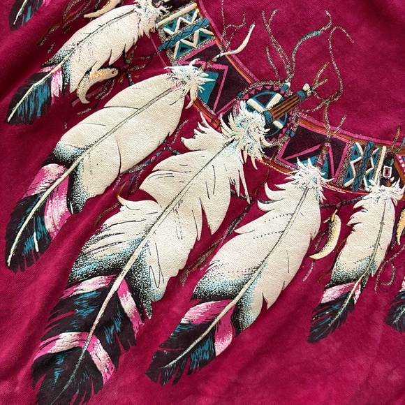 Ragtops Fringed Feather Graphic Tee Size XL - Picture 7 of 8